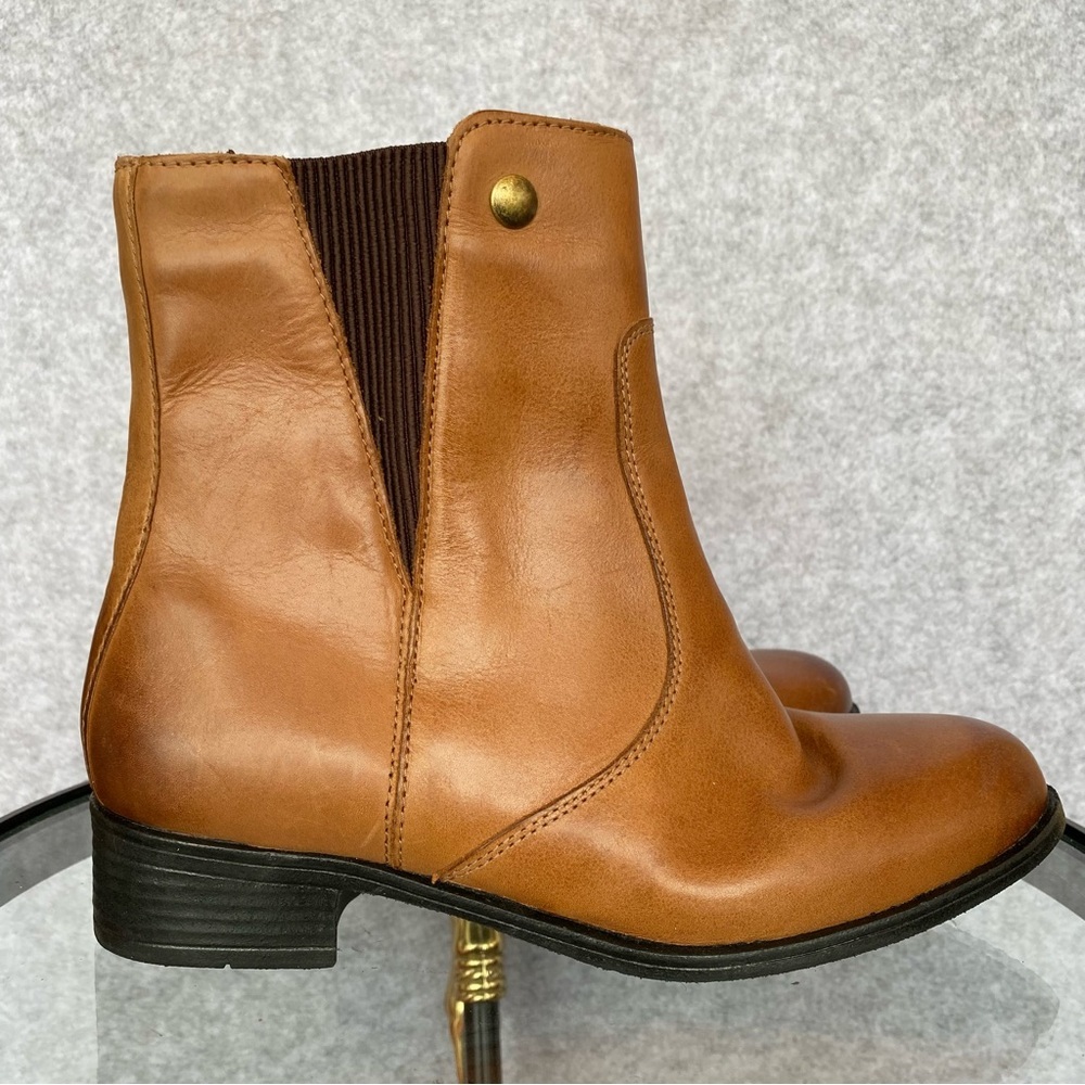 S15 Sandro Moscoloni For Her tan ribbed gore Chelsea boots
